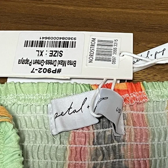 NWT Petal and Pup Women's Brea Green Fruit and Floral Print Maxi Dress Size XL - Picture 7 of 16